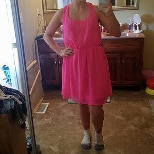 Neon pink dress